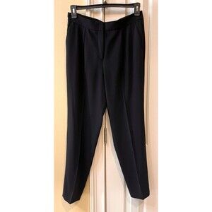 Akris Punto Black Crease Flat Front Pockets Pants Size 6